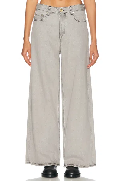 Ganni Wide Leg In Gray Quill