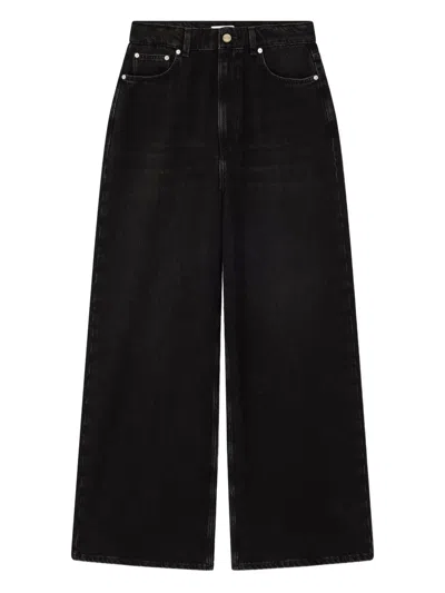 Ganni Black Washed Baggy Jeans