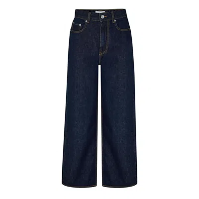 Ganni Organic Cotton Straight Leg Jeans In Blue