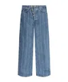 Ganni Striped Wide-leg Jeans In Blue