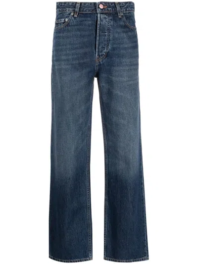 Ganni Jeans Mit Weitem Bein In Blue