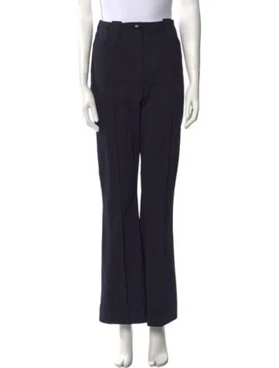 Pre-owned Ganni Wide Leg Pants In Black