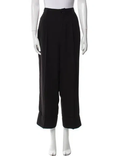 Pre-owned Ganni Wide Leg Pants In Black