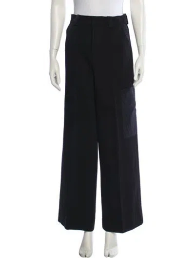 Pre-owned Ganni Wide Leg Pants In Black