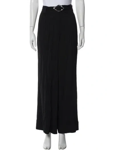 Pre-owned Ganni Wide Leg Pants In Black