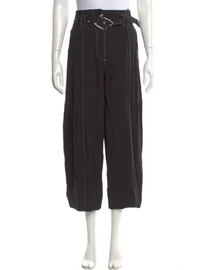Pre-owned Ganni Wide Leg Pants In Black
