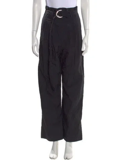Pre-owned Ganni Wide Leg Pants In Black
