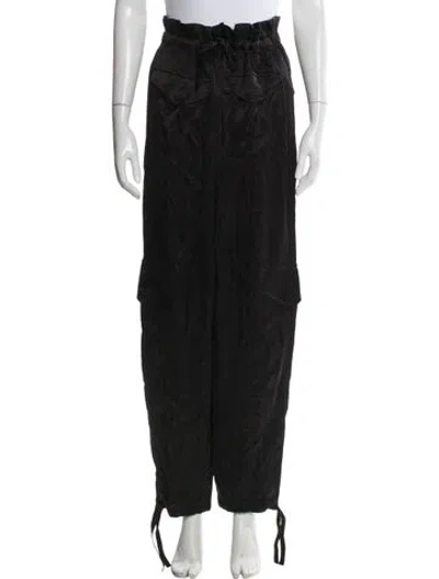 Pre-owned Ganni Wide Leg Pants In Black