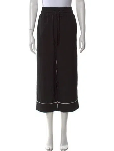 Pre-owned Ganni Wide Leg Pants In Black