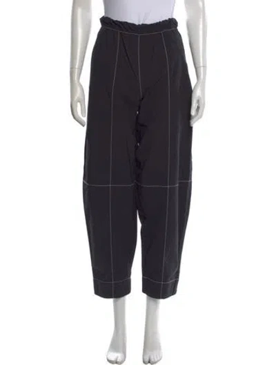 Pre-owned Ganni Wide Leg Pants In Black