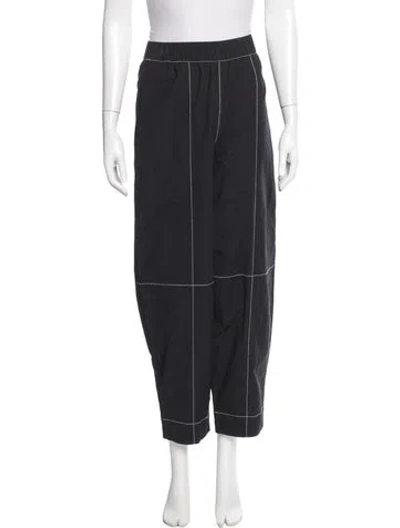 Pre-owned Ganni Wide Leg Pants In Black