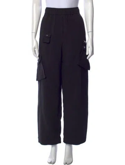 Pre-owned Ganni Wide Leg Pants In Black