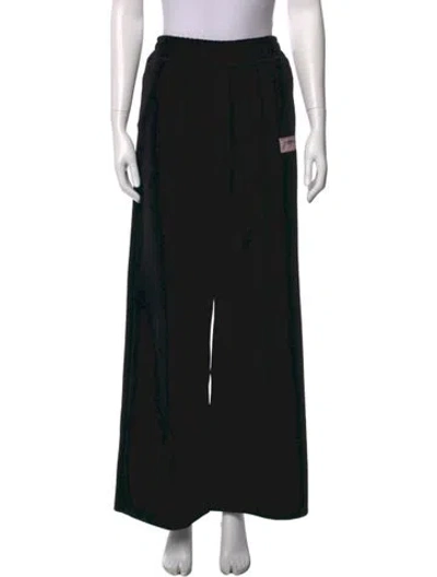 Pre-owned Ganni Wide Leg Pants In Black