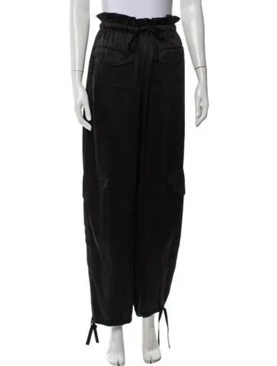 Pre-owned Ganni Wide Leg Pants In Black