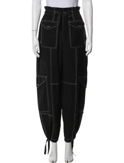 Pre-owned Ganni Wide Leg Pants In Black