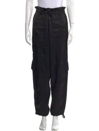 Pre-owned Ganni Wide Leg Pants In Black