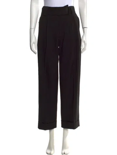 Pre-owned Ganni Wide Leg Pants In Black