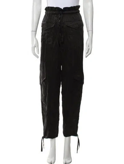 Pre-owned Ganni Wide Leg Pants In Black