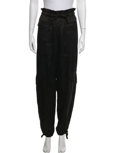 Pre-owned Ganni Wide Leg Pants In Black