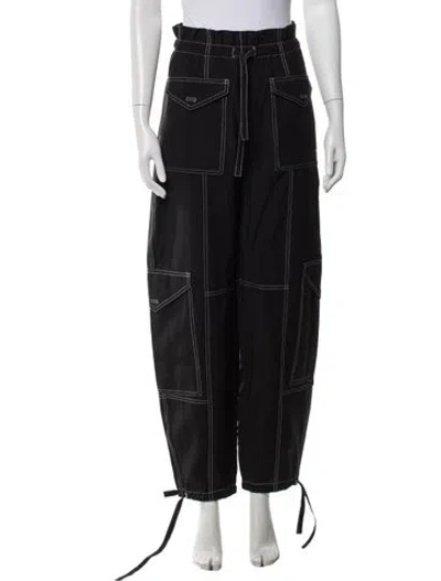 Pre-owned Ganni Wide Leg Pants In Black