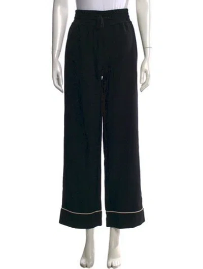 Pre-owned Ganni Wide Leg Pants In Black