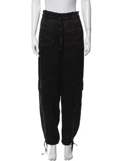 Pre-owned Ganni Wide Leg Pants In Black