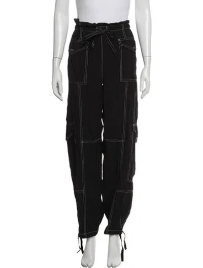 Pre-owned Ganni Wide Leg Pants In Black