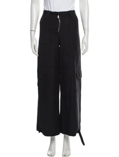 Pre-owned Ganni Wide Leg Pants In Blue