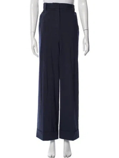 Pre-owned Ganni Wide Leg Pants In Blue