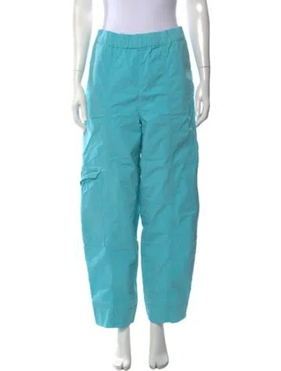 Pre-owned Ganni Wide Leg Pants In Blue