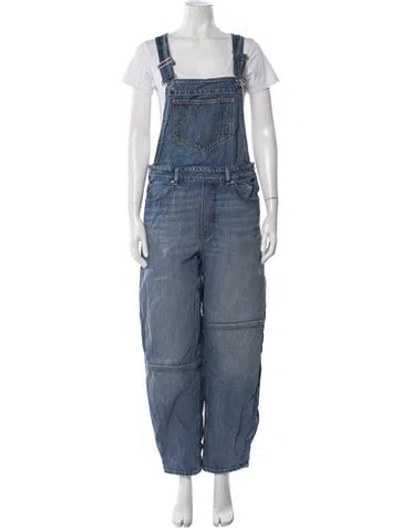 Pre-owned Ganni Wide Leg Pants In Blue