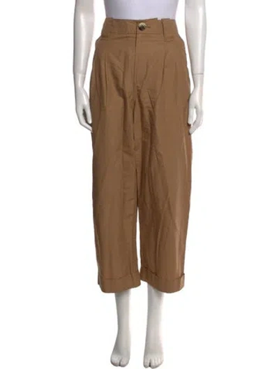 Pre-owned Ganni Wide Leg Pants In Brown