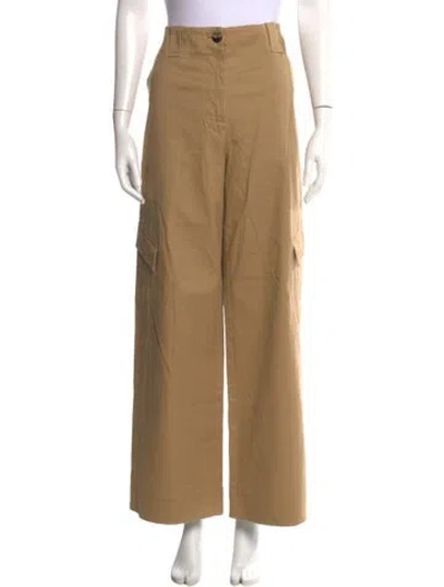 Pre-owned Ganni Wide Leg Pants In Brown