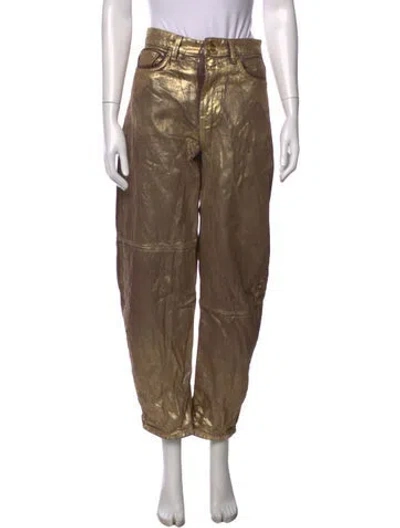 Pre-owned Ganni Wide Leg Pants In Brown