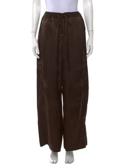 Pre-owned Ganni Wide Leg Pants In Brown