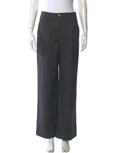 Pre-owned Ganni Wide Leg Pants In Gray