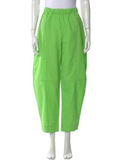 Pre-owned Ganni Wide Leg Pants In Green