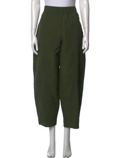Pre-owned Ganni Wide Leg Pants In Green