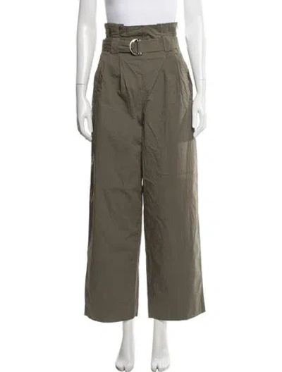 Pre-owned Ganni Wide Leg Pants In Green