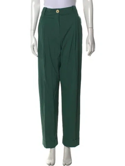 Pre-owned Ganni Wide Leg Pants In Green