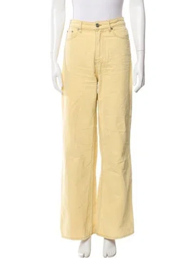 Pre-owned Ganni Wide Leg Pants In Neutral