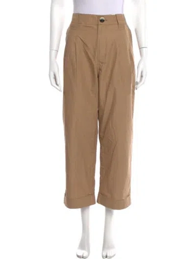 Pre-owned Ganni Wide Leg Pants In Neutral