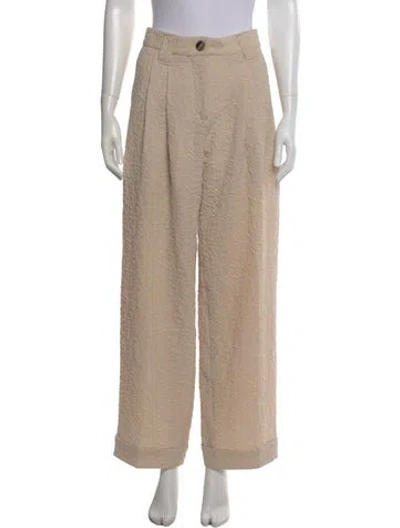 Pre-owned Ganni Wide Leg Pants In Neutral