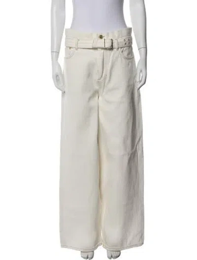 Pre-owned Ganni Wide Leg Pants In Neutral