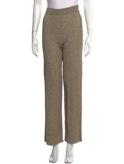Pre-owned Ganni Wide Leg Pants In Neutral