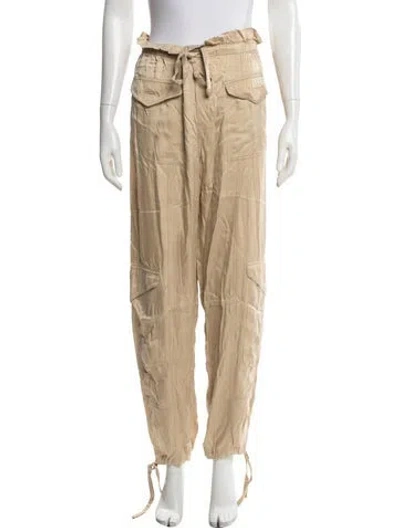 Pre-owned Ganni Wide Leg Pants In Neutrals