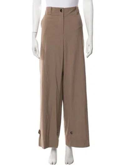 Pre-owned Ganni Wide Leg Pants In Neutrals