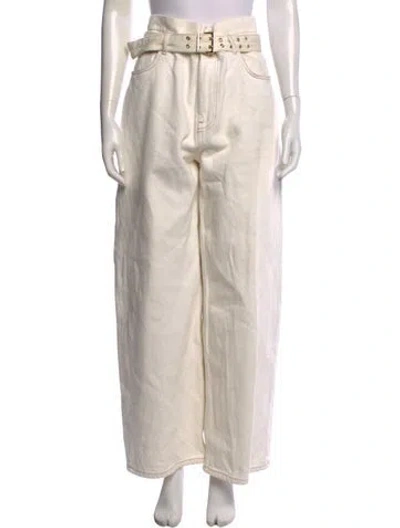 Pre-owned Ganni Wide Leg Pants In Neutrals