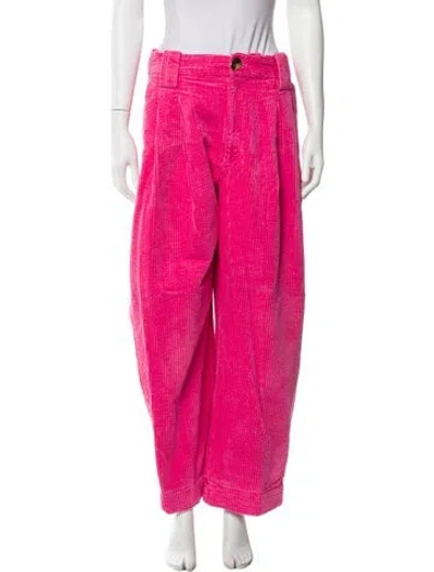 Pre-owned Ganni Wide Leg Pants In Pink