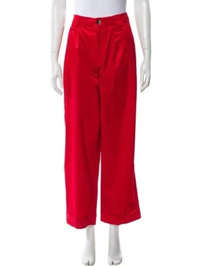 Pre-owned Ganni Wide Leg Pants W/ Tags In Red